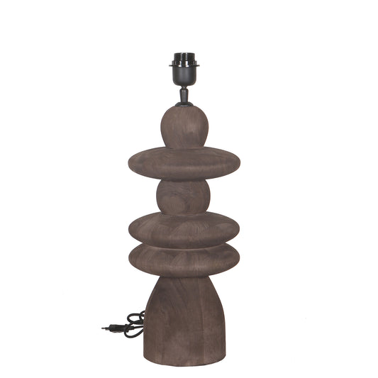 Callain Brown Mango Wood Table Lamp Base Round