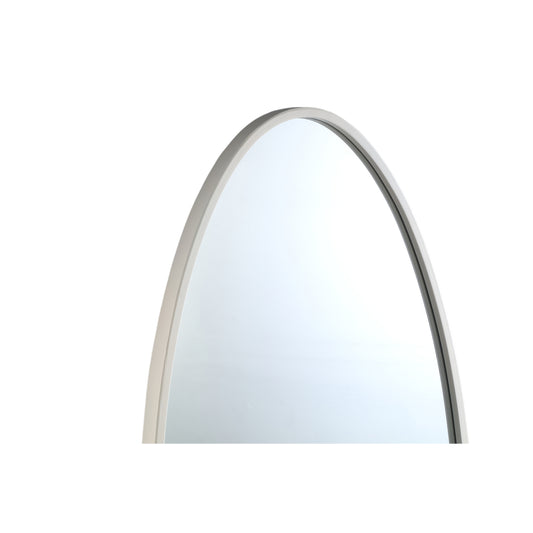 Serine Witte Stalen Ovale Spiegel Klein 140x50x3.5 cm