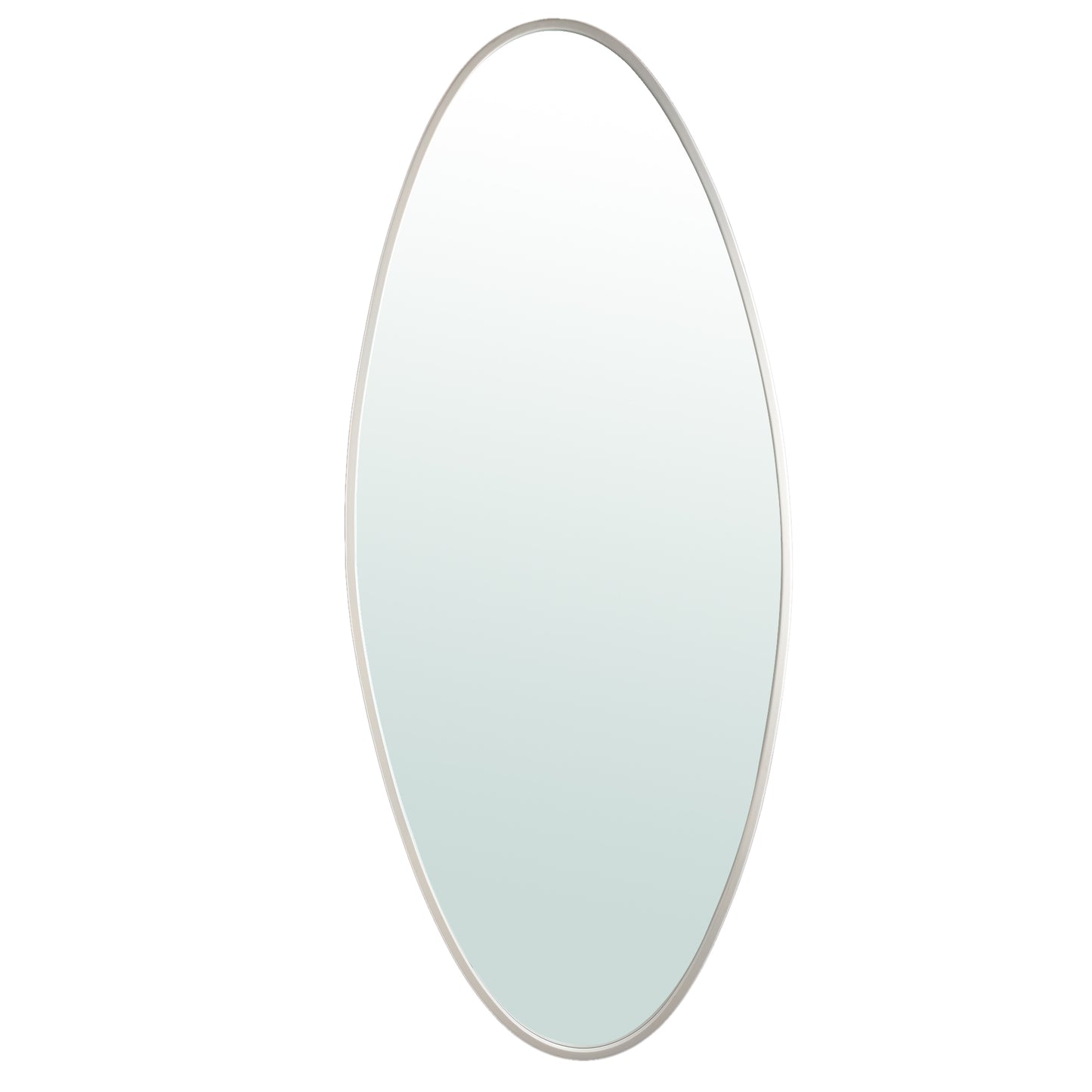 Serine Witte Stalen Ovale Spiegel Groot 180x78x3.5 cm