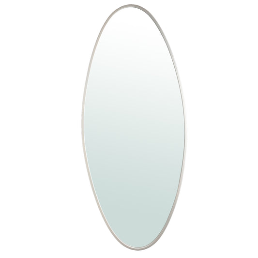 Serine Witte Stalen Ovale Spiegel Groot 180x78x3.5 cm