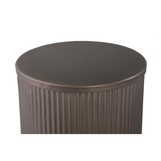 Midda Donkergrijs Stalen Geribbelde Zuil Set Van 2 100x38.5x38.5 cm