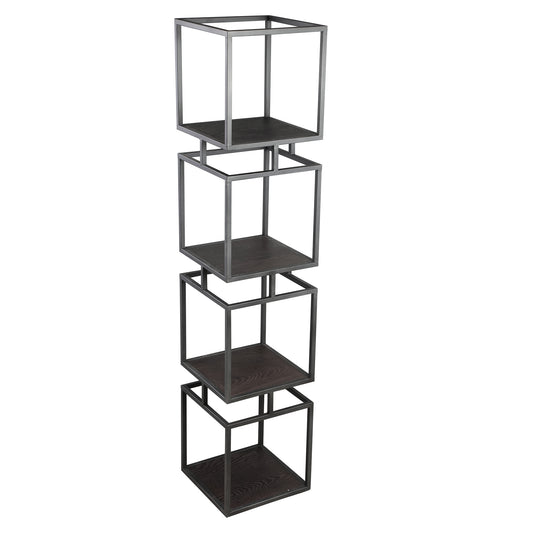Nanci Black Iron Open Cube Cabinet L