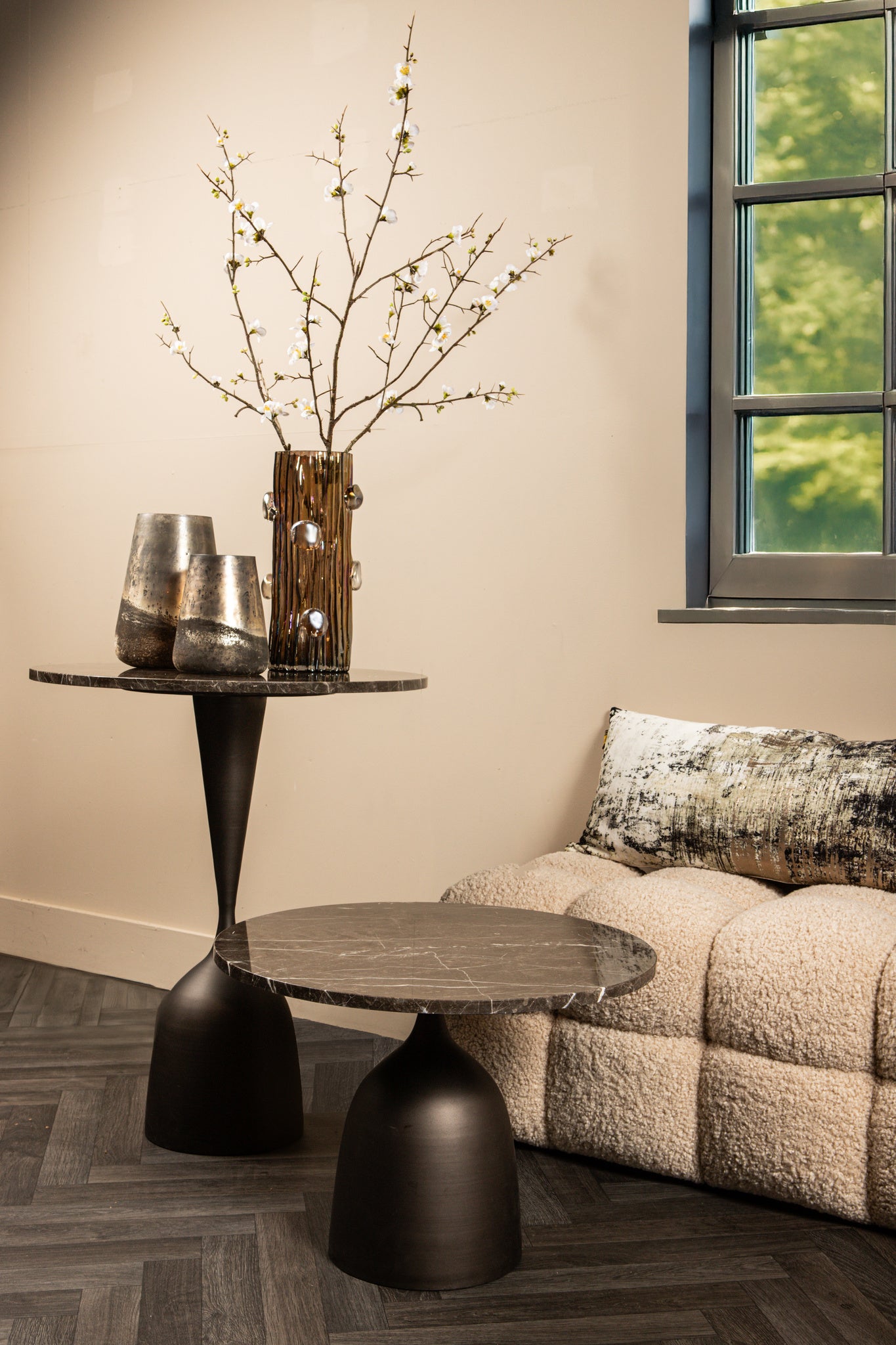 Patras Bistro Table Brown Marble