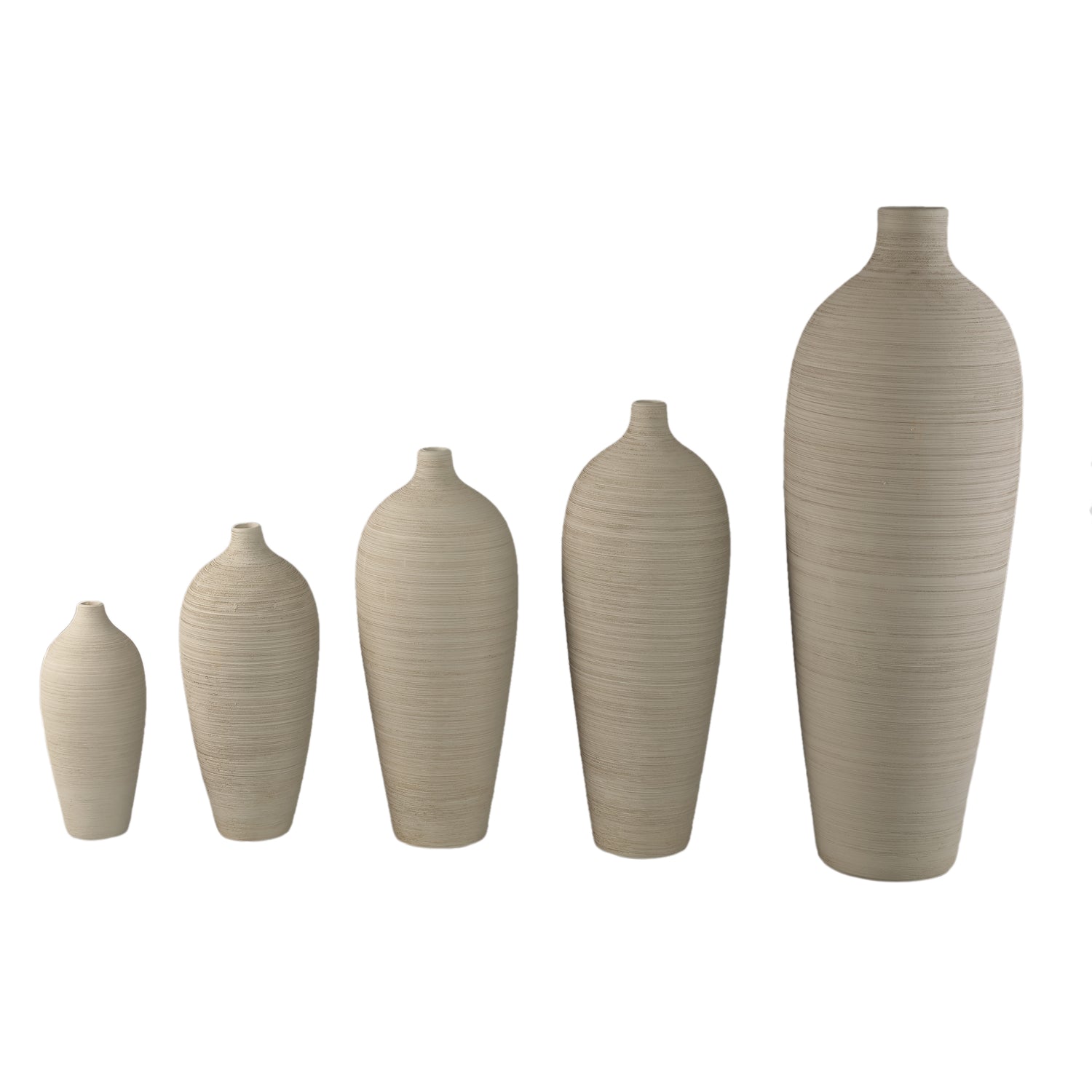 Cavinn Beige Mat Keramische Fles Vaas XL 70x24x24 cm