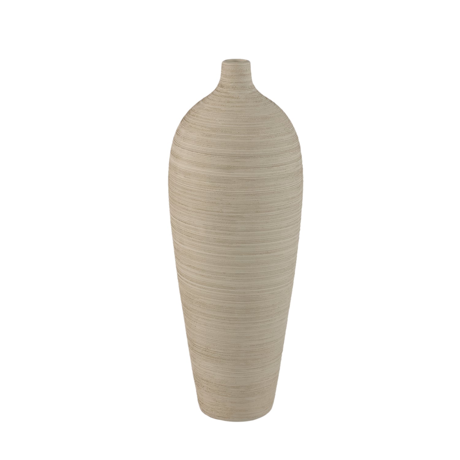 Cavinn Beige Mat Keramische Fles Vaas L Set van 2 Stuks - 2 Sets 49x18x18 cm