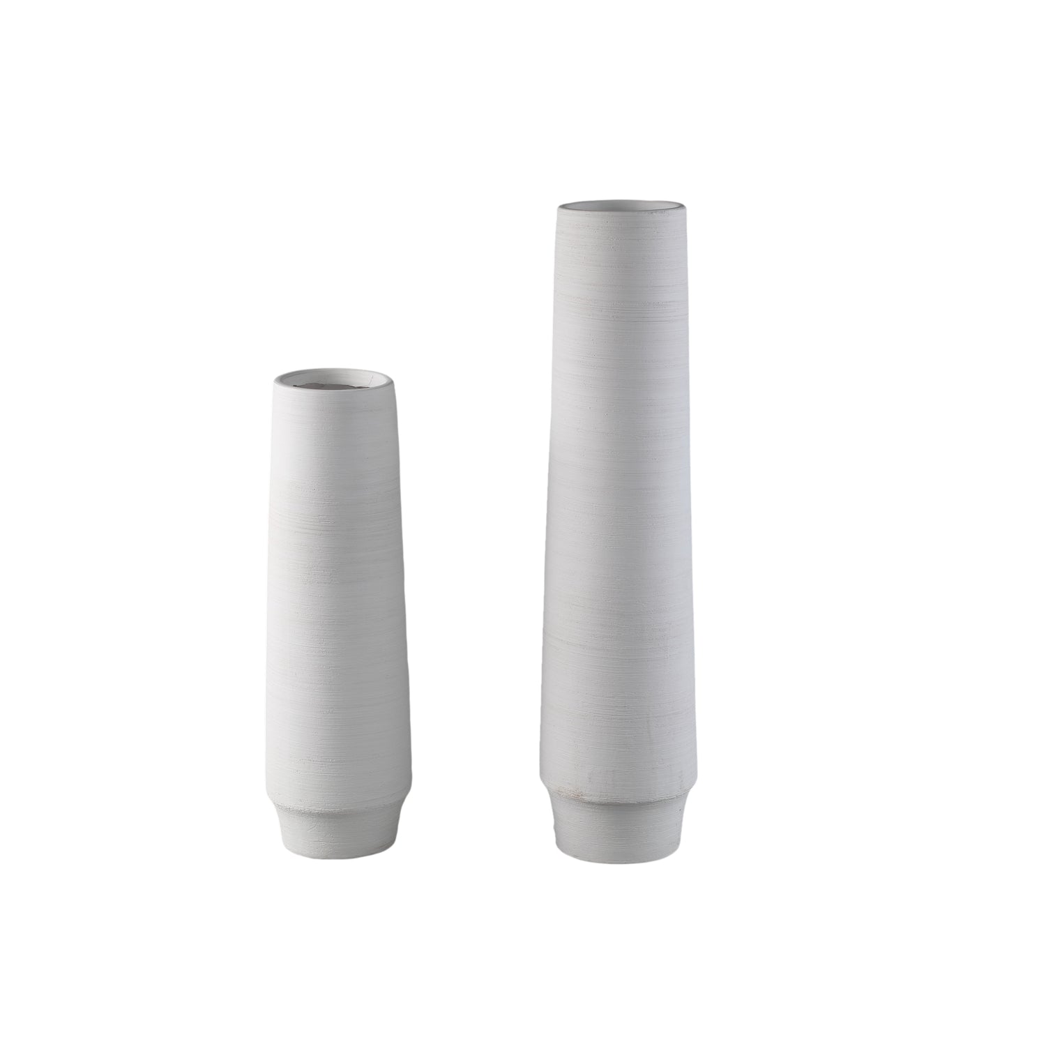 Zonna Wit Mat Keramische Hoge Vaas L Set van 2 60.5x15.5x15.5 cm