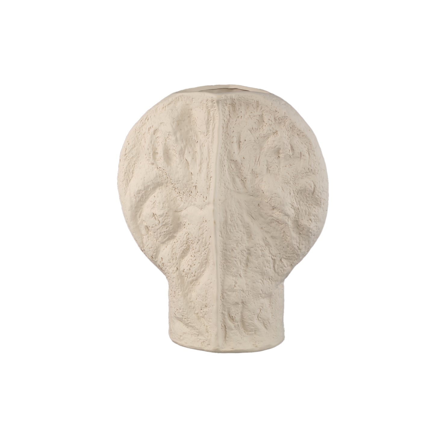 Linos Taupe Matt Keramische Structuur Vaas Rond L 50x43x14 cm