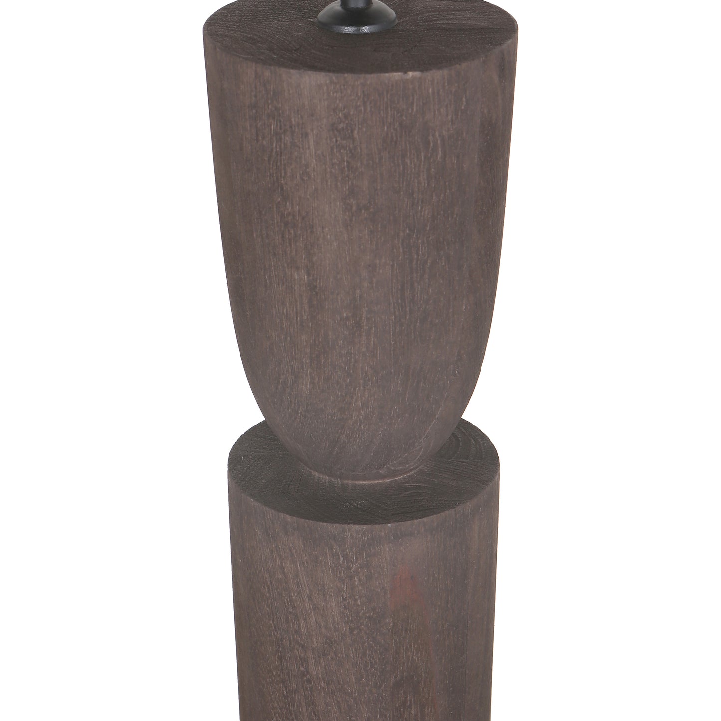 Lorinne Brown Mango Wood Table Lamp Double