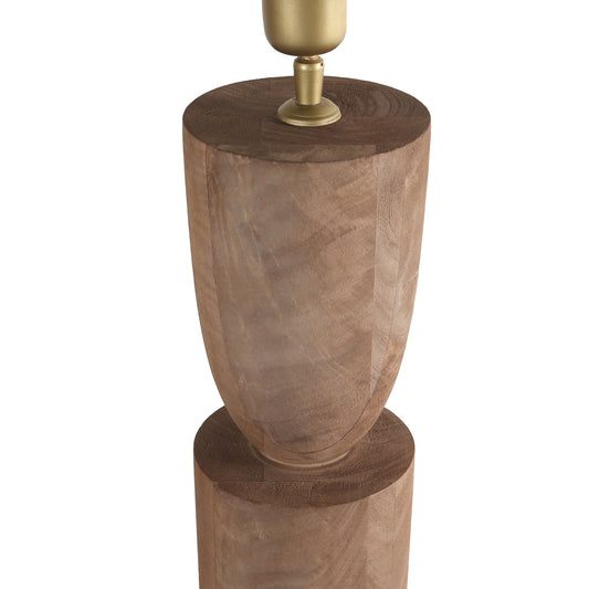 Lorinne Natural Mango Wood Table Lamp Double