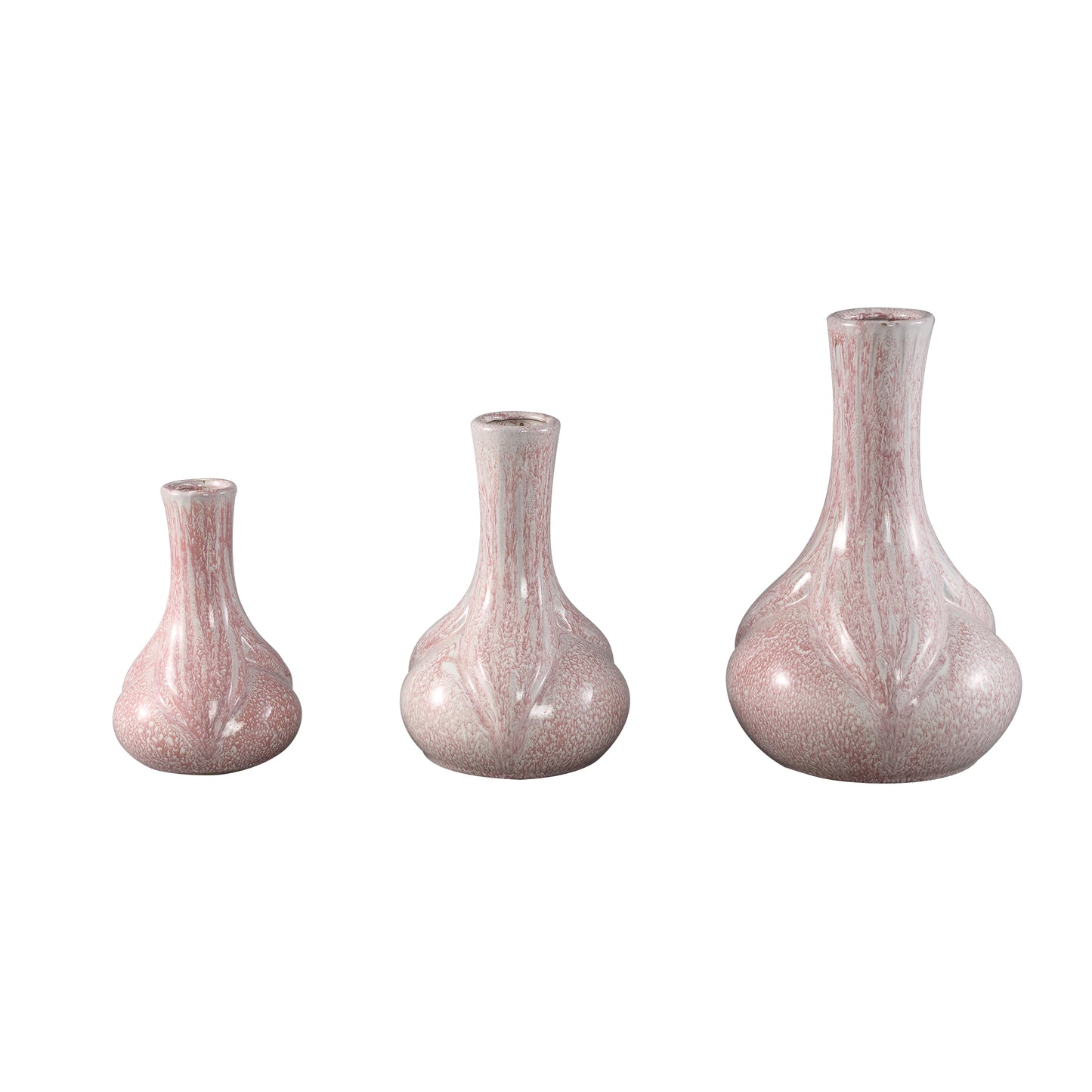 Hailey Roze Keramische Vaas Aflopende Top Set van 2 28x18x18 cm
