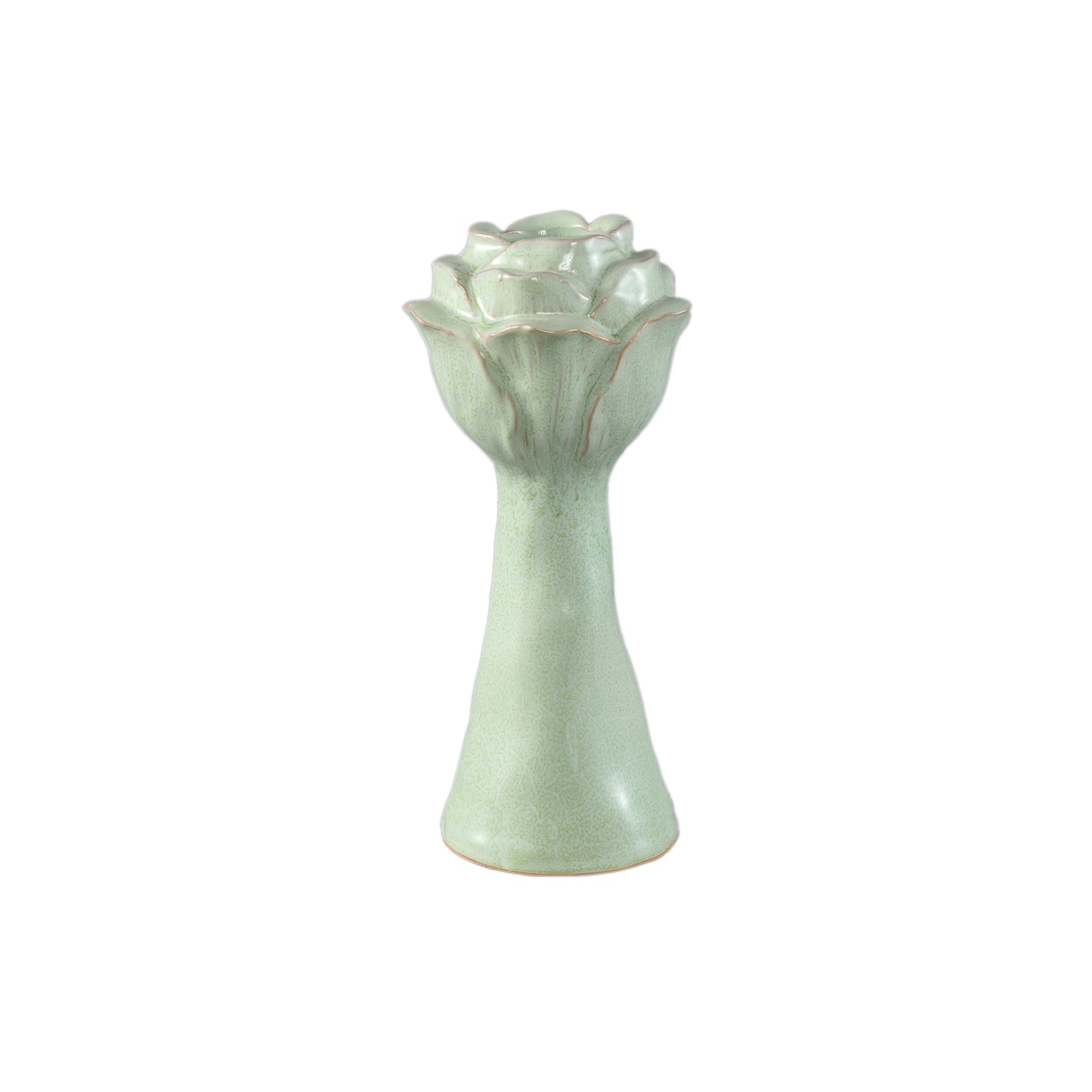 Minerva Mint Green Ceramic Flower Shaped Vase L