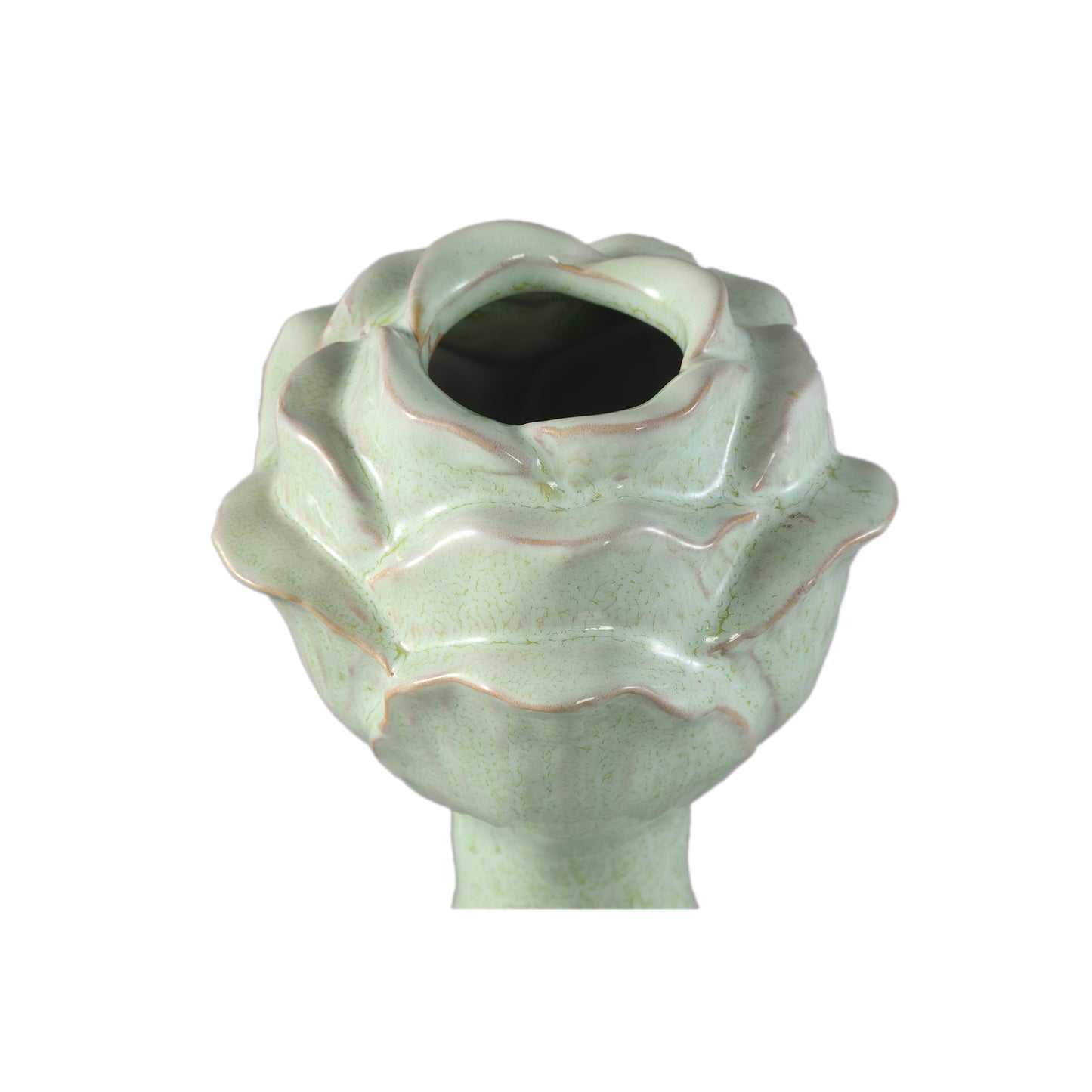 Minerva Mint Green Ceramic Flower Shaped Vase L