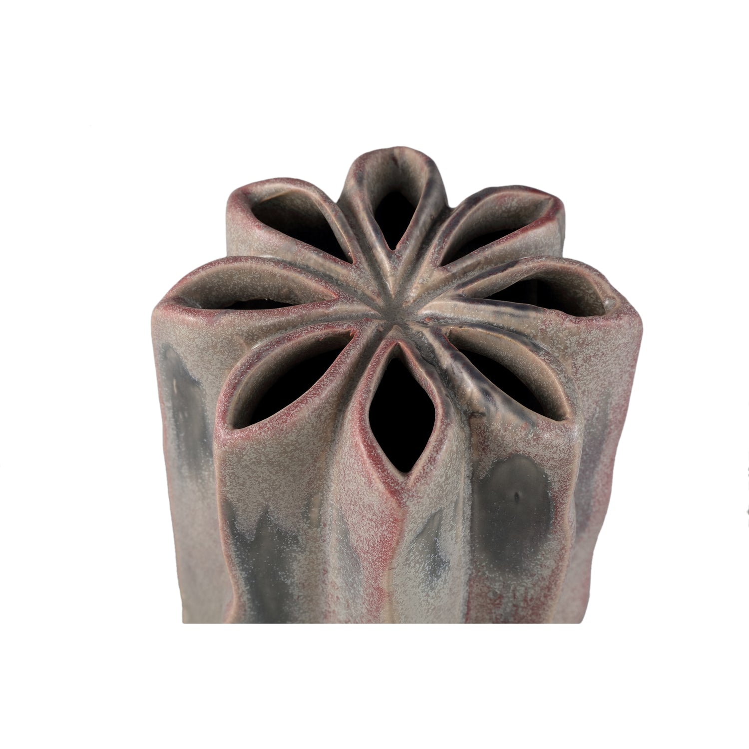 Marte Lila Ronde Puntige Keramische Vaas Met Meerdere Gaten Set Van 6 - 6 Sets 25.5x11x11 cm