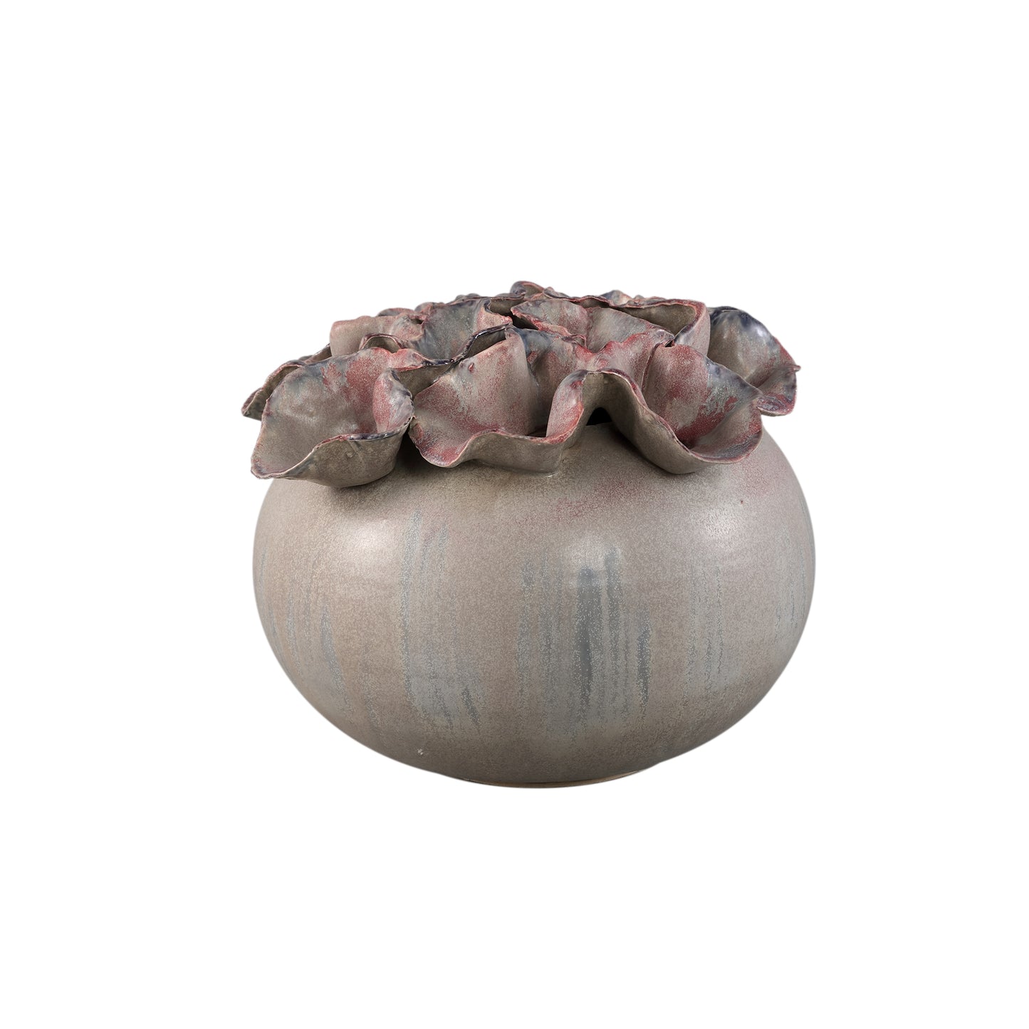 Jullia Lila Keramische Vaas Bloemvormige Gaten Set van 2 - 2 Sets 21x26x26 cm