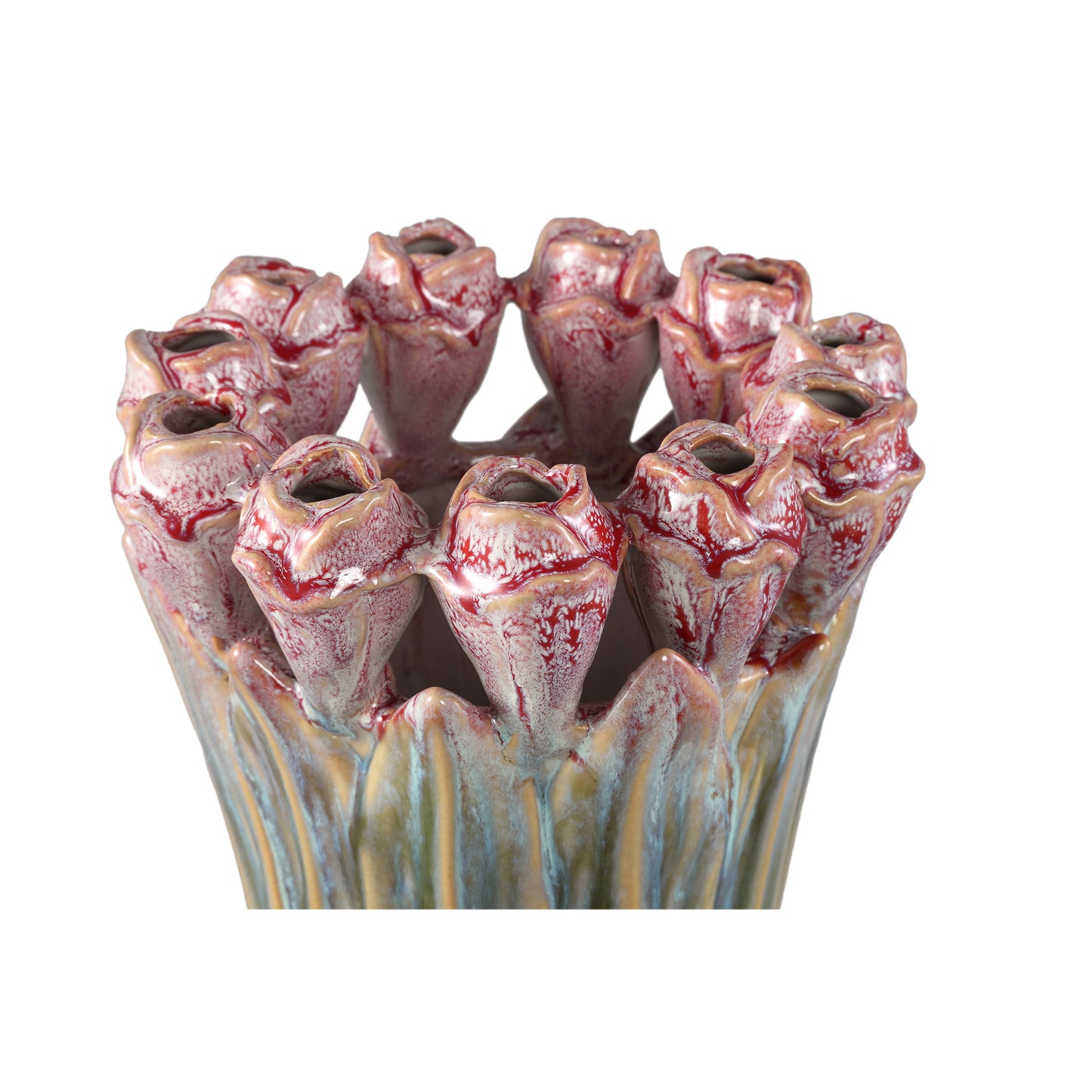 Tulips Mint Green Ceramic Tulip Shaped Vase L