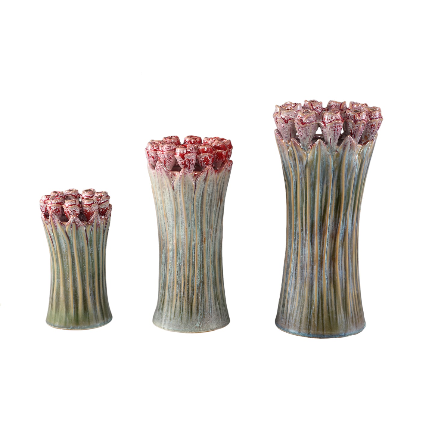 Tulips Mint Green Ceramic Tulip Shaped Vase L