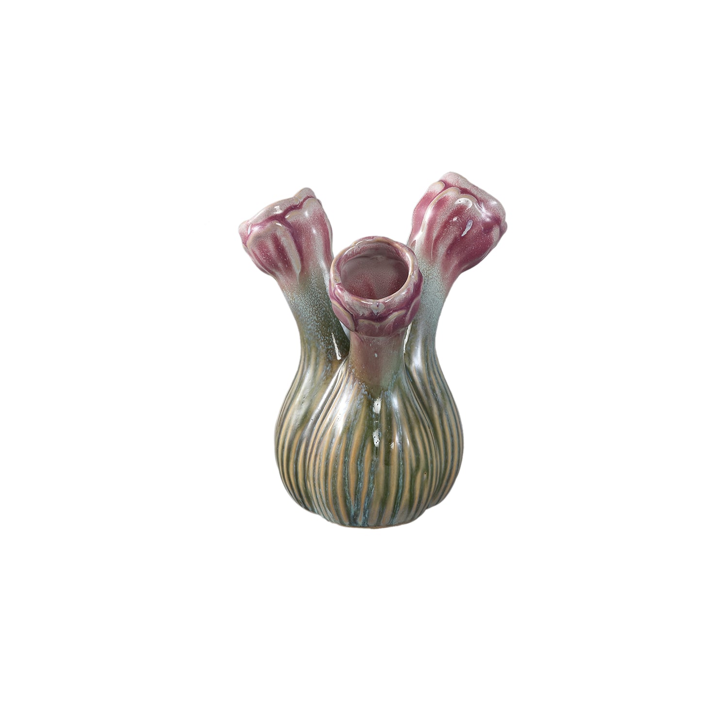 Annmarie Lila Keramische Bloemvormige Buisvaazen Set van 6 - 6 Sets 20x15.5x15.5 cm