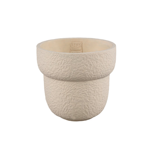Hillie Crème Ronde Cementpot Ruwe Afwerking L - Set van 8 Stuks - 8 Sets 17x18x18 cm