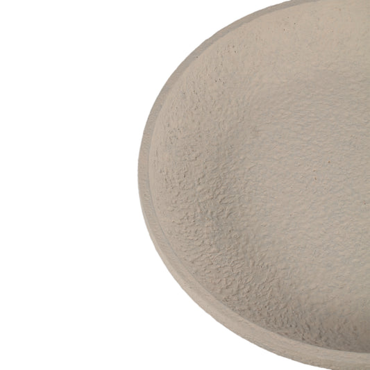 Hillie Crème Ronde Cementschaal Ruw Afgewerkt Set van 2 - 2 Sets 6x40x40 cm