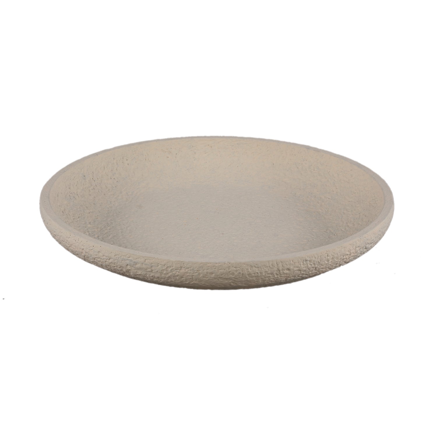 Hillie Crème Ronde Cementschaal Ruw Afgewerkt Set van 2 - 2 Sets 6x40x40 cm