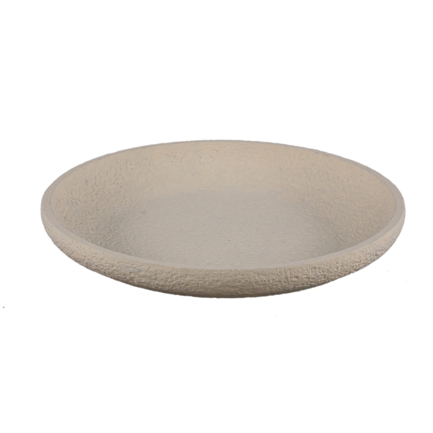 Hillie Crème Ronde Cementschaal Ruw Afgewerkt Set van 2 - 2 Sets 6x40x40 cm