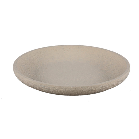 Hillie Crème Ronde Cementschaal Ruw Afgewerkt Set van 2 - 2 Sets 6x40x40 cm