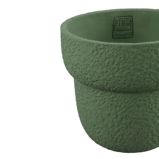 Hillie Groen Ronde Cementpot Ruwe Afwerking L - Set van 8 17x18x18 cm