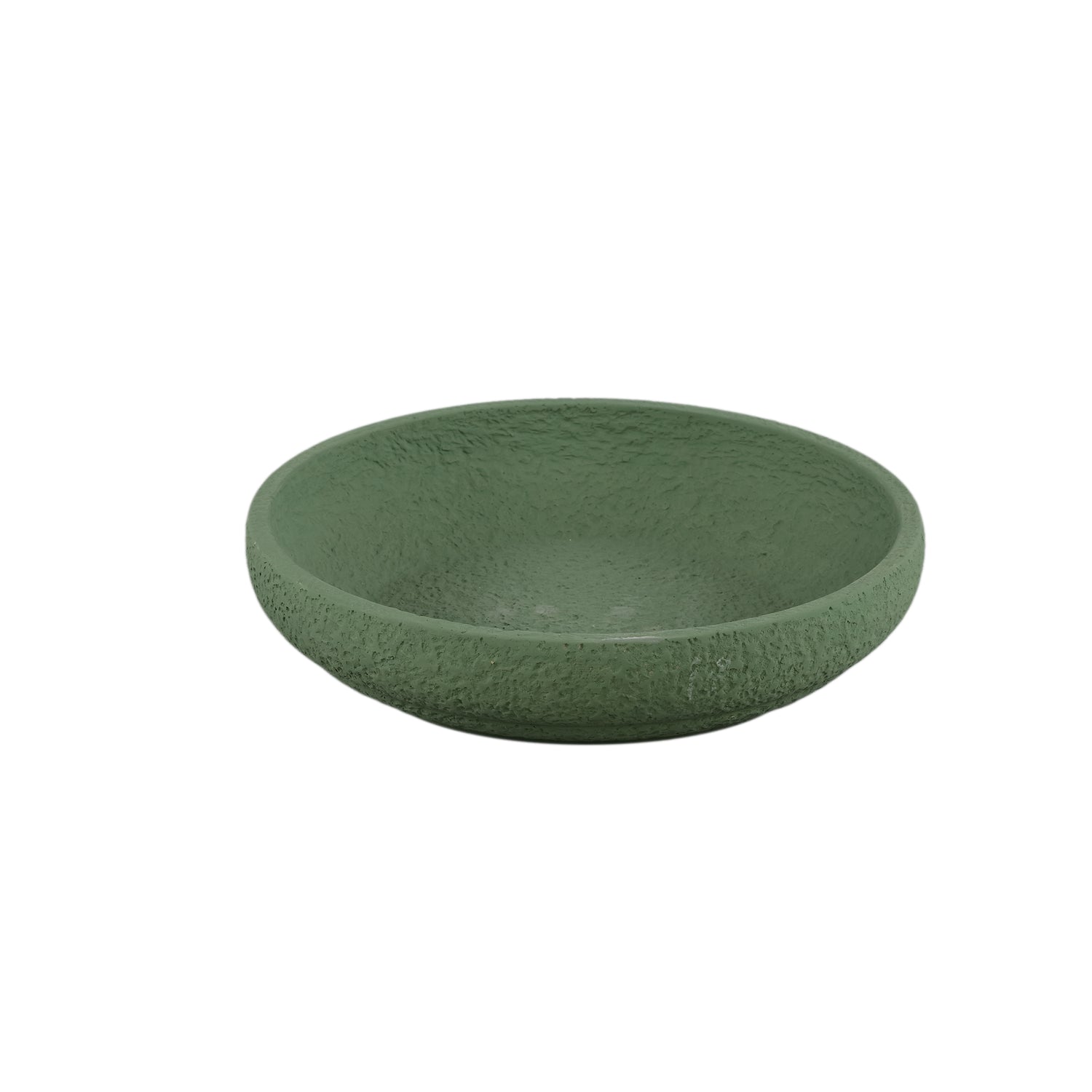 Hillie Groene Ronde Cementschaal Ruwe Afwerking S Set van 8 - 8 Sets 6x27x27 cm