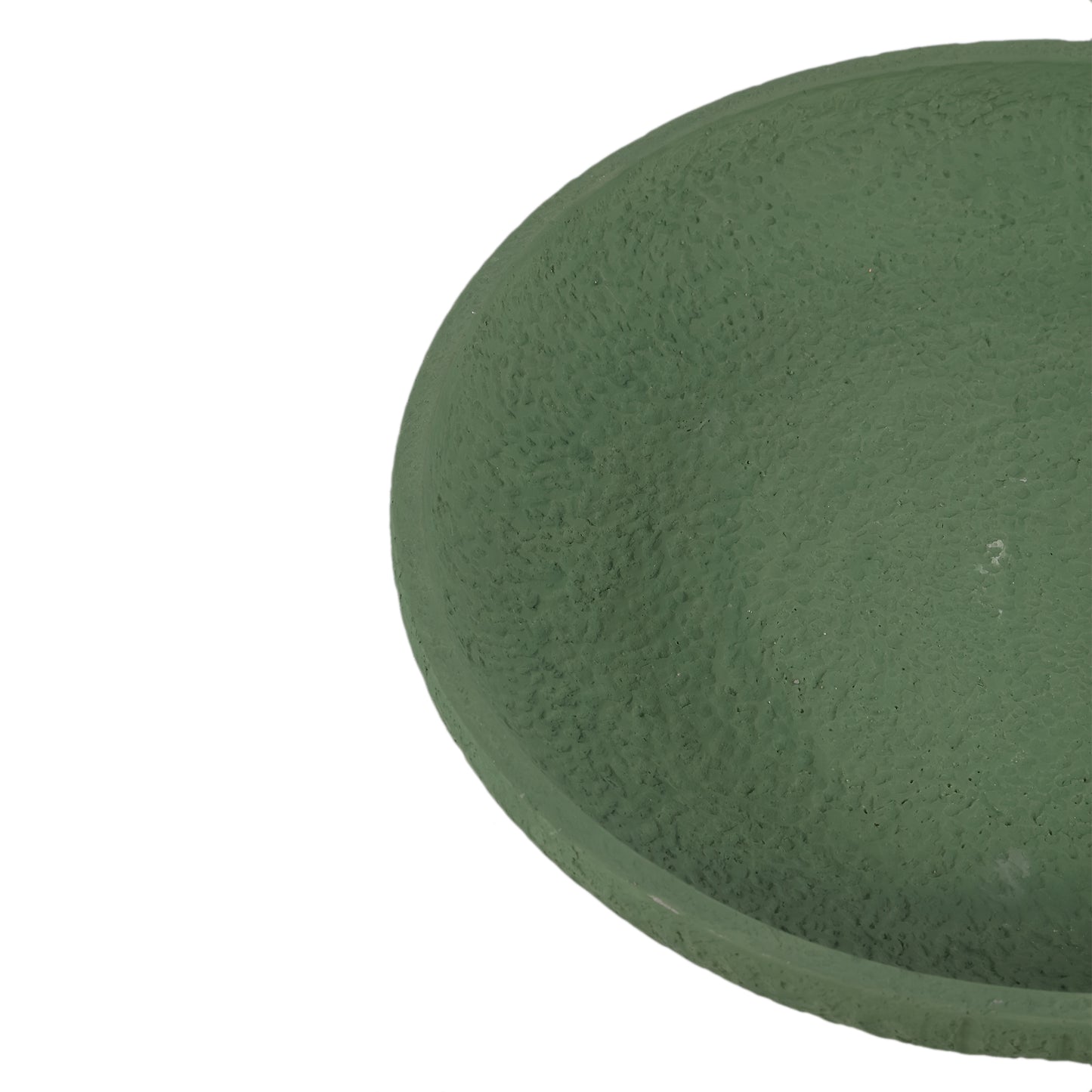Hillie Green Round Cement Bowl Rough Finish L