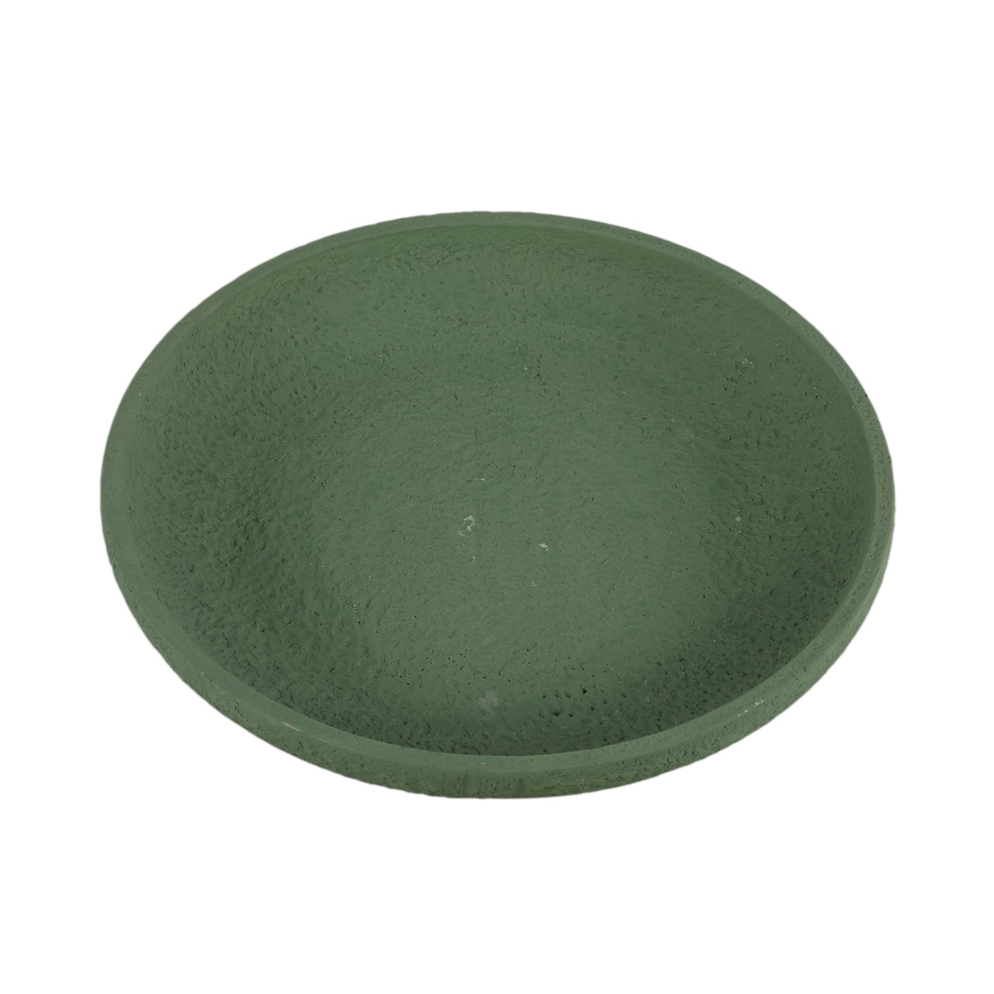 Hillie Green Round Cement Bowl Rough Finish L