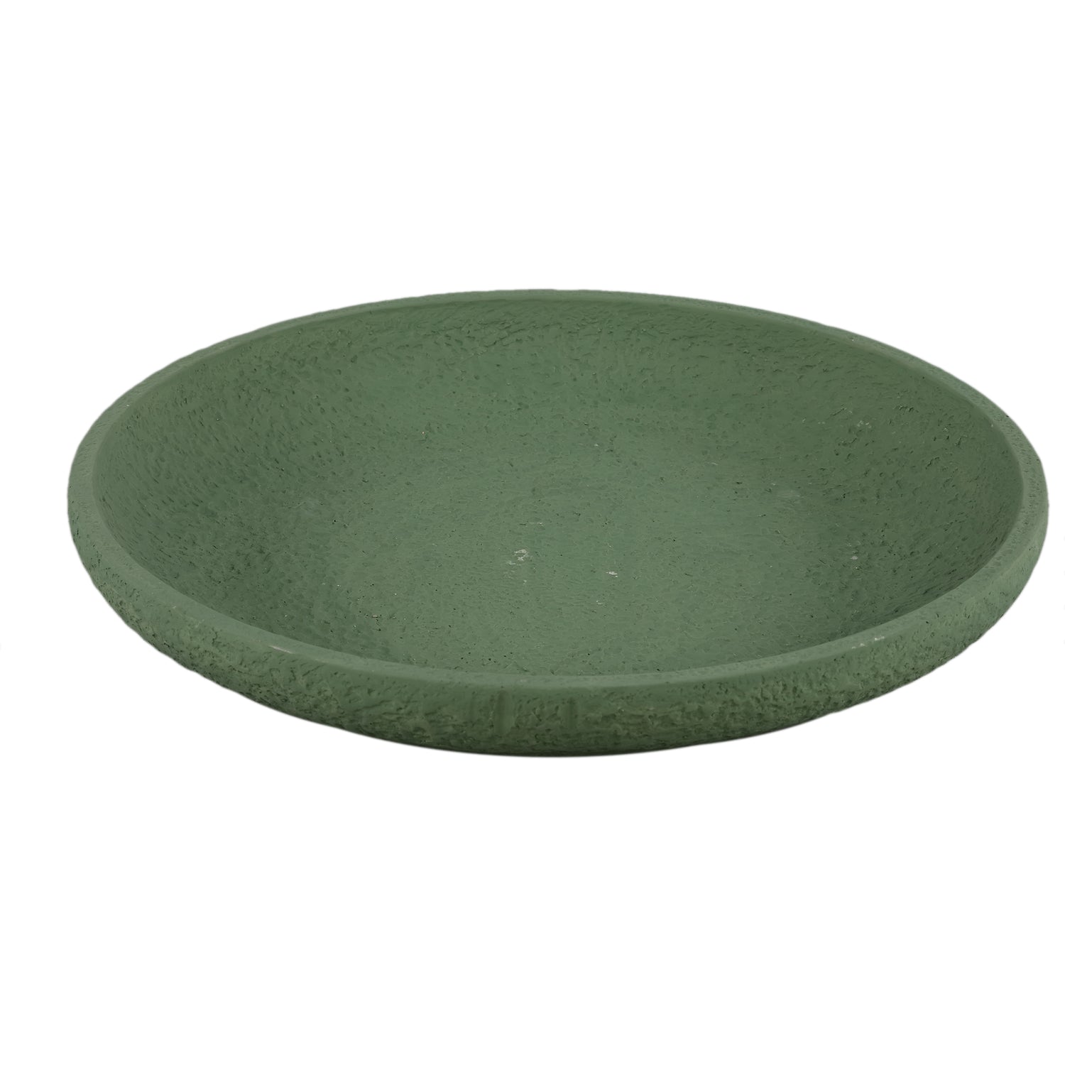 Hillie Groen Ronde Cementschaal Ruwe Afwerking L - Set van 2 - 2 Sets 6x40x40 cm