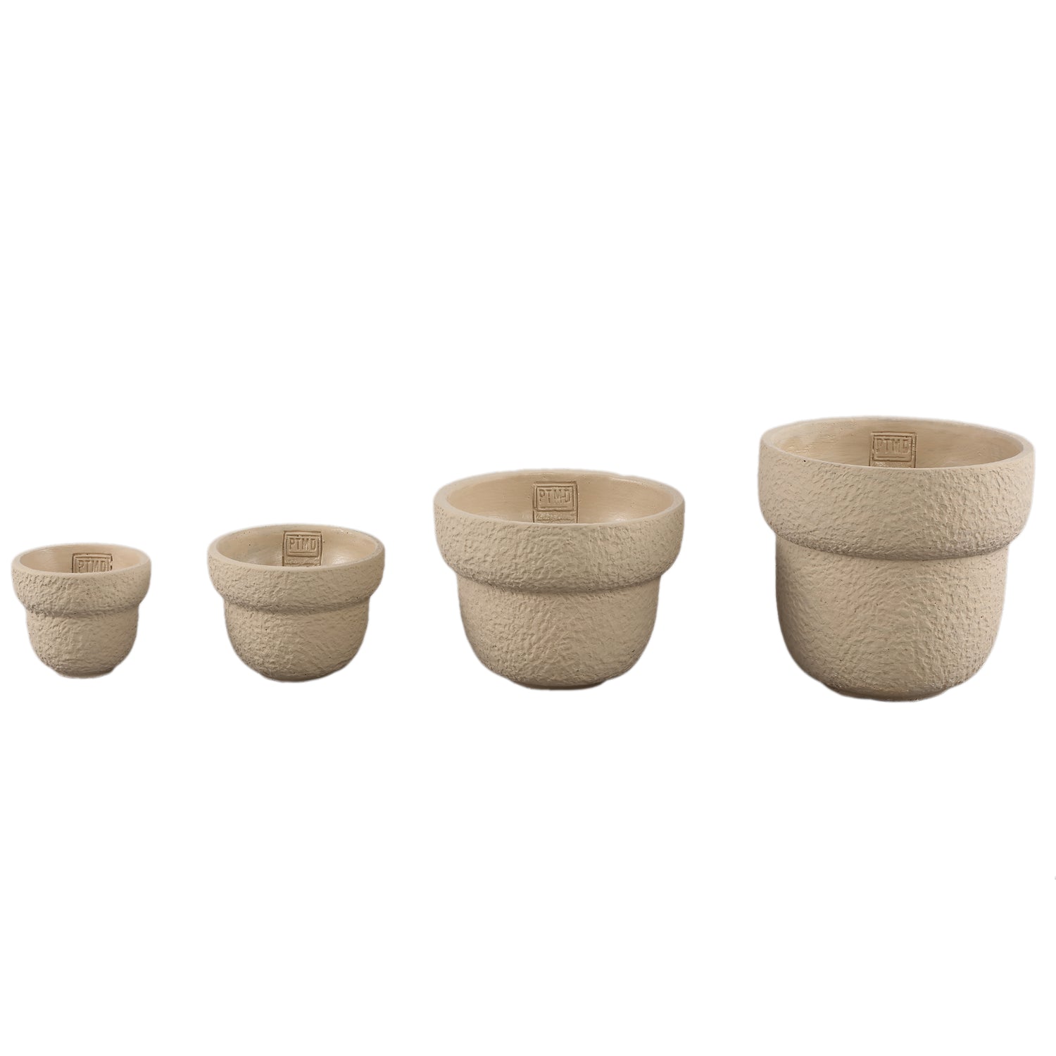 Hillie Zand Ronde Cementpot Ruwe Afwerking XS Set van 12 Stuks 8x9x9 cm