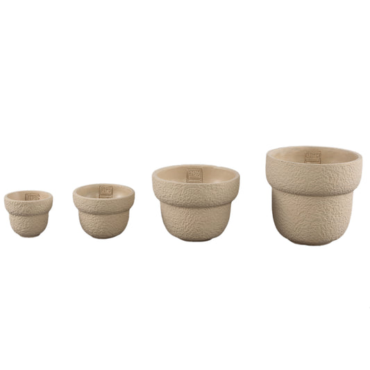 Hillie Zand Ronde Cementpot Ruwe Afwerking S - Set van 12 9x12x12 cm