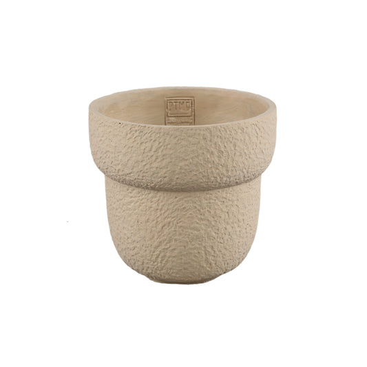 Hillie Zand Ronde Cementpot Ruw Oppervlak Set van 8 Stuks - 8 Sets 17x18x18 cm