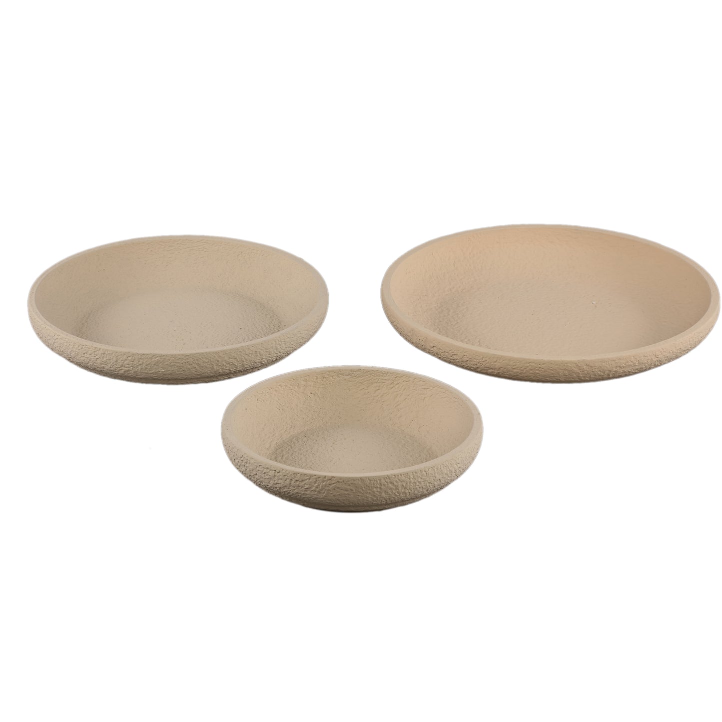 Hillie Zand Ronde Cementschaal Ruwe Afwerking Set van 8 6x27x27 cm