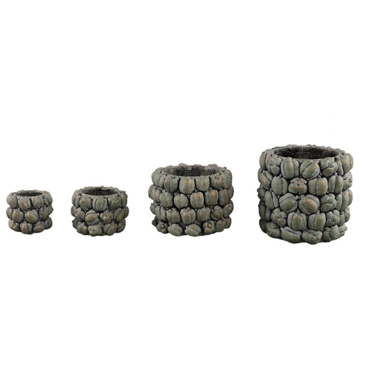 Miera Petrol Ronde Cementpot Pepper Bells S Set van 12 Stuks 9x13x13 cm