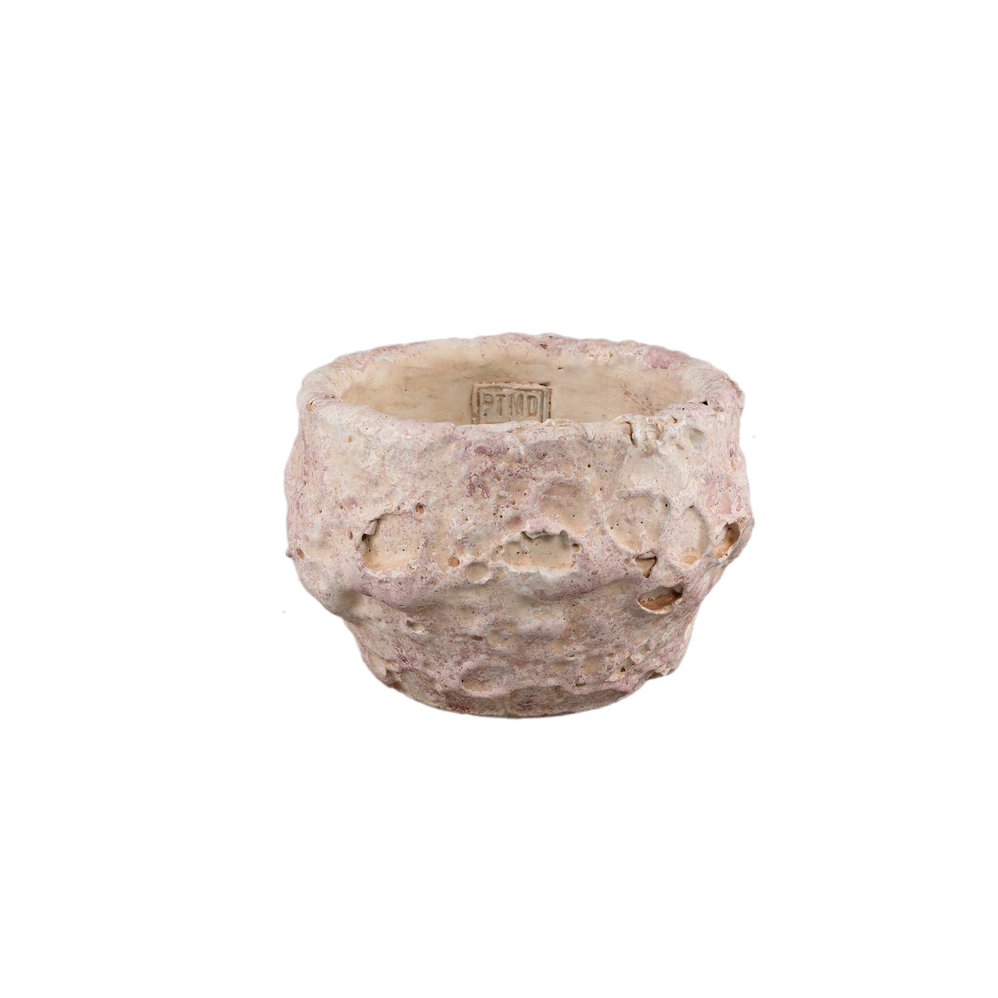 Romas Lichtroze Ronde Cementpot Ruwe Afwerking Laag - Set van 12 Stuks - 12 Sets 12x18x18 cm