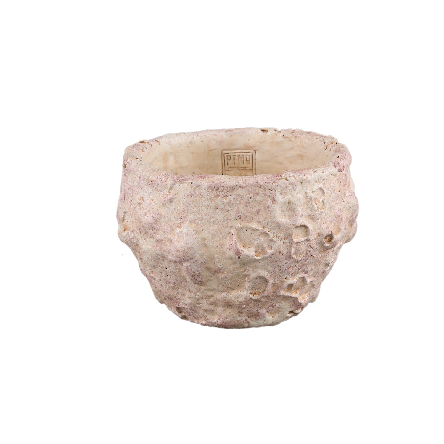 Romas Lichtroze Ronde Cementpot Ruw Laag Set van 6 Stuks - 6 Sets 14.5x22x22 cm