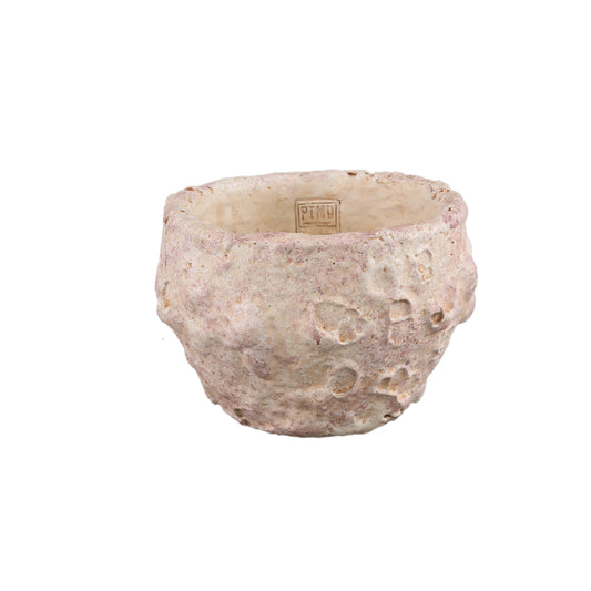 Romas Lichtroze Ronde Cementpot Ruw Laag Set van 6 Stuks - 6 Sets 14.5x22x22 cm