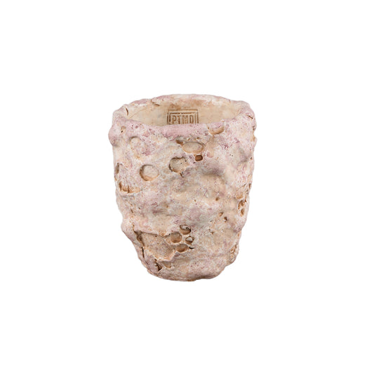Romas Lichtroze Cement Pot Ronde Afwerking Set van 12 Stuks M - 12 Sets 14x12x12 cm