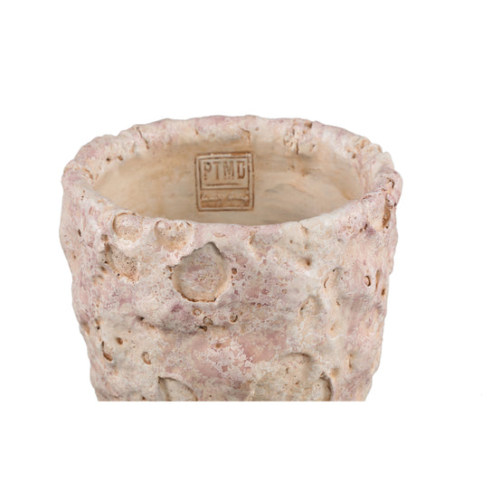 Romas Lichtroze Ronde Cementpot Ruwe Afwerking Set van 8 Stuks XL - 8 Sets 19x17x17 cm