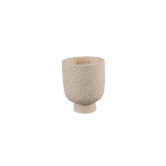 Monder Crème Ronde Cementpot Ruwe Afwerking XS – Set van 12 Stuks - 12 Sets 11x9x9 cm