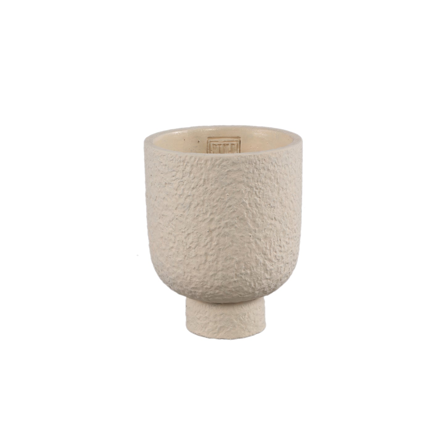 Monder Crème Ronde Cementpot Ruw Afwerking S - Set van 12 15x12x12 cm