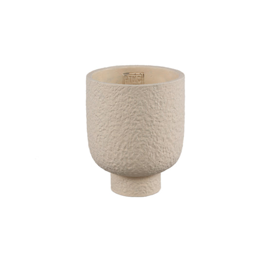 Monder Crème Ronde Cementpot Ruwe Afwerking M - Set van 12 16.5x13x13 cm