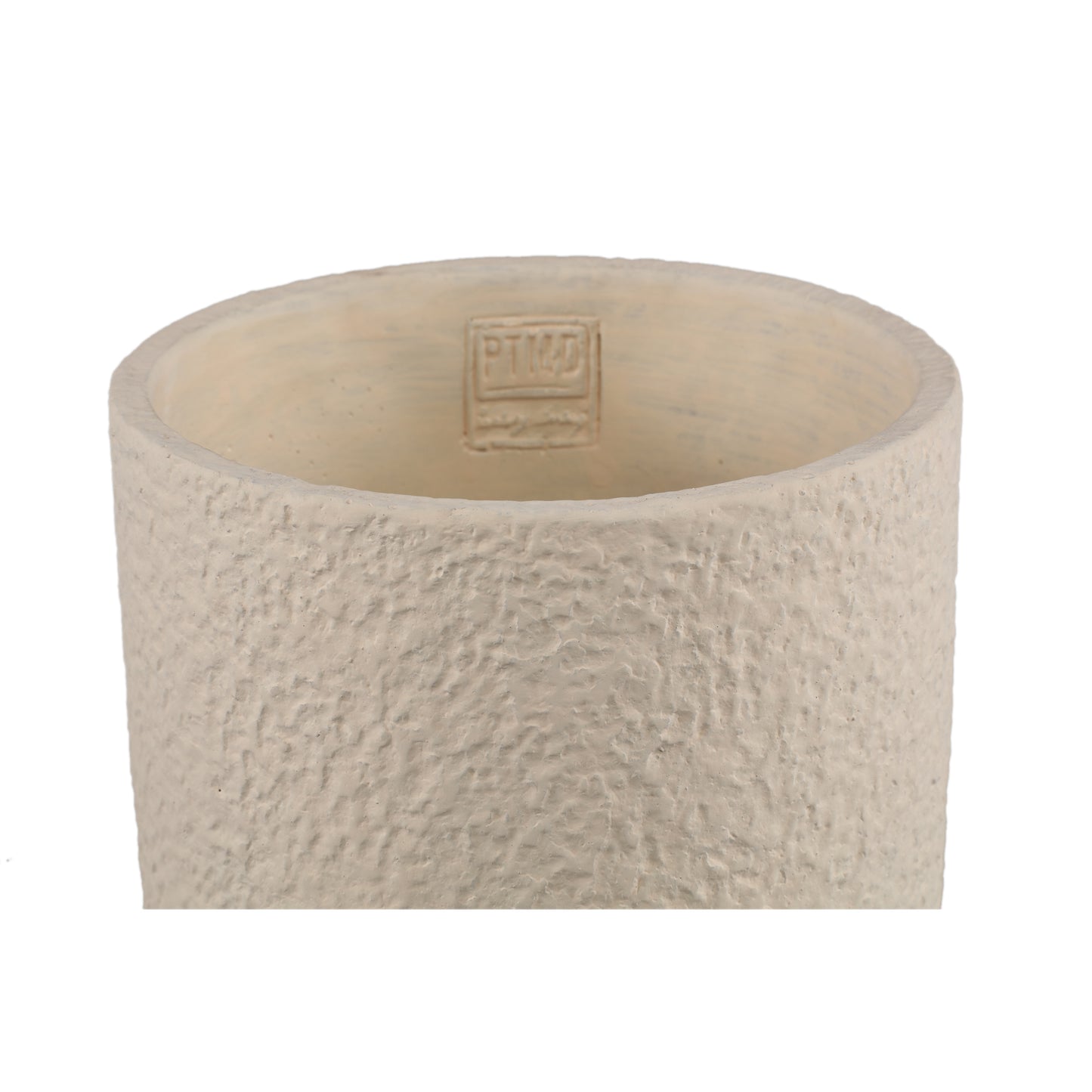 Monder Crème Ronde Cementpot Ruwe Afwerking L - Set van 8 - 8 Sets 21x17x17 cm