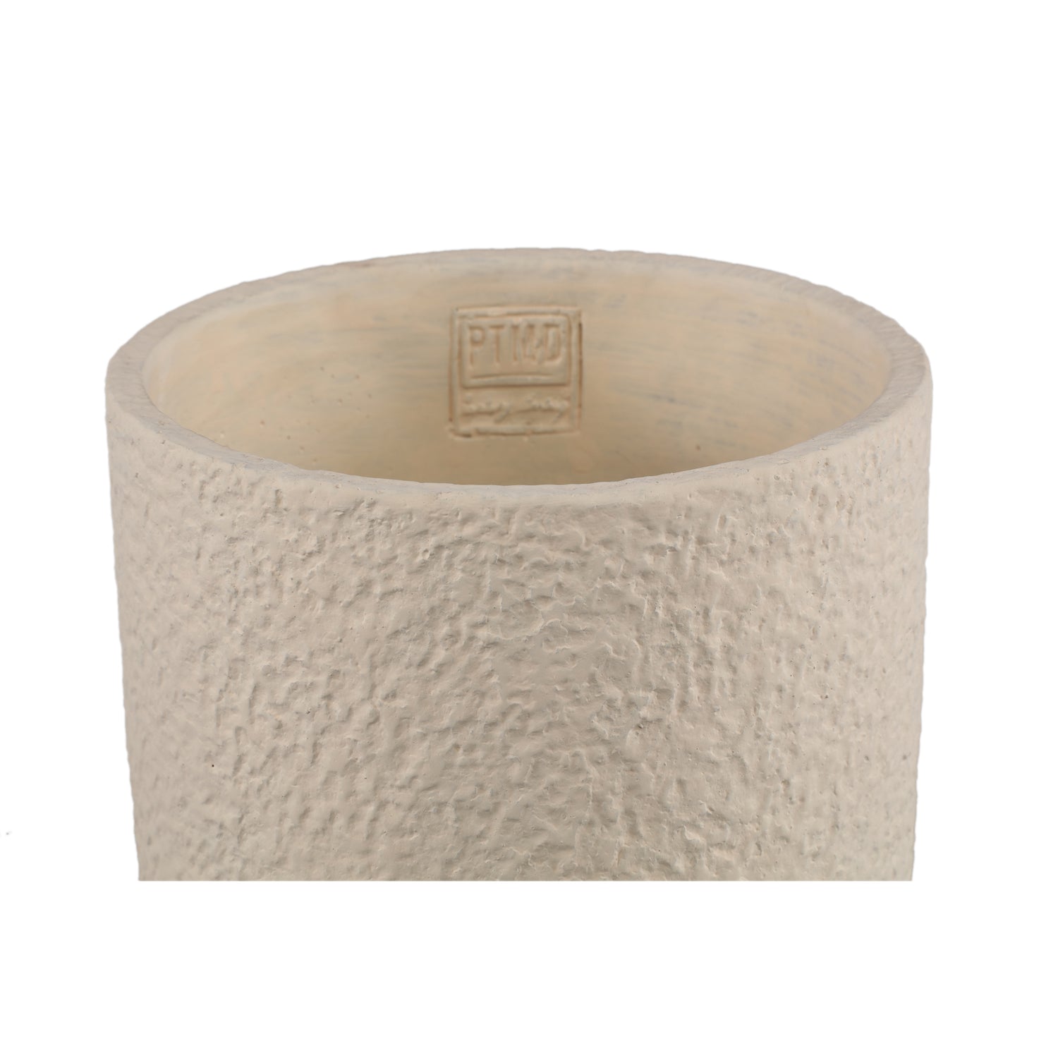 Monder Crème Ronde Cementpot Ruwe Afwerking L - Set van 8 - 8 Sets 21x17x17 cm