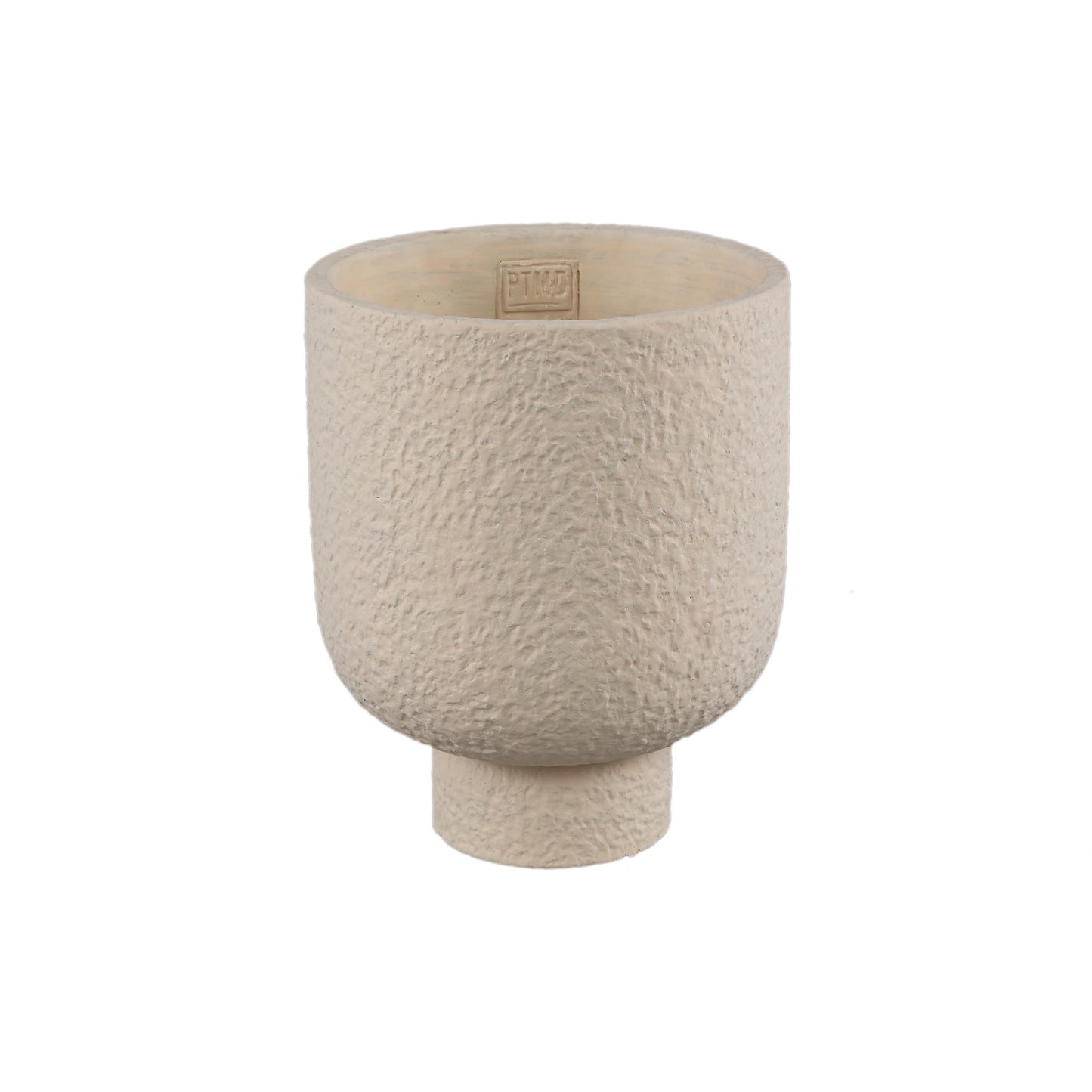 Monder Crème Ronde Cementpot Ruwe Afwerking L - Set van 8 - 8 Sets 21x17x17 cm