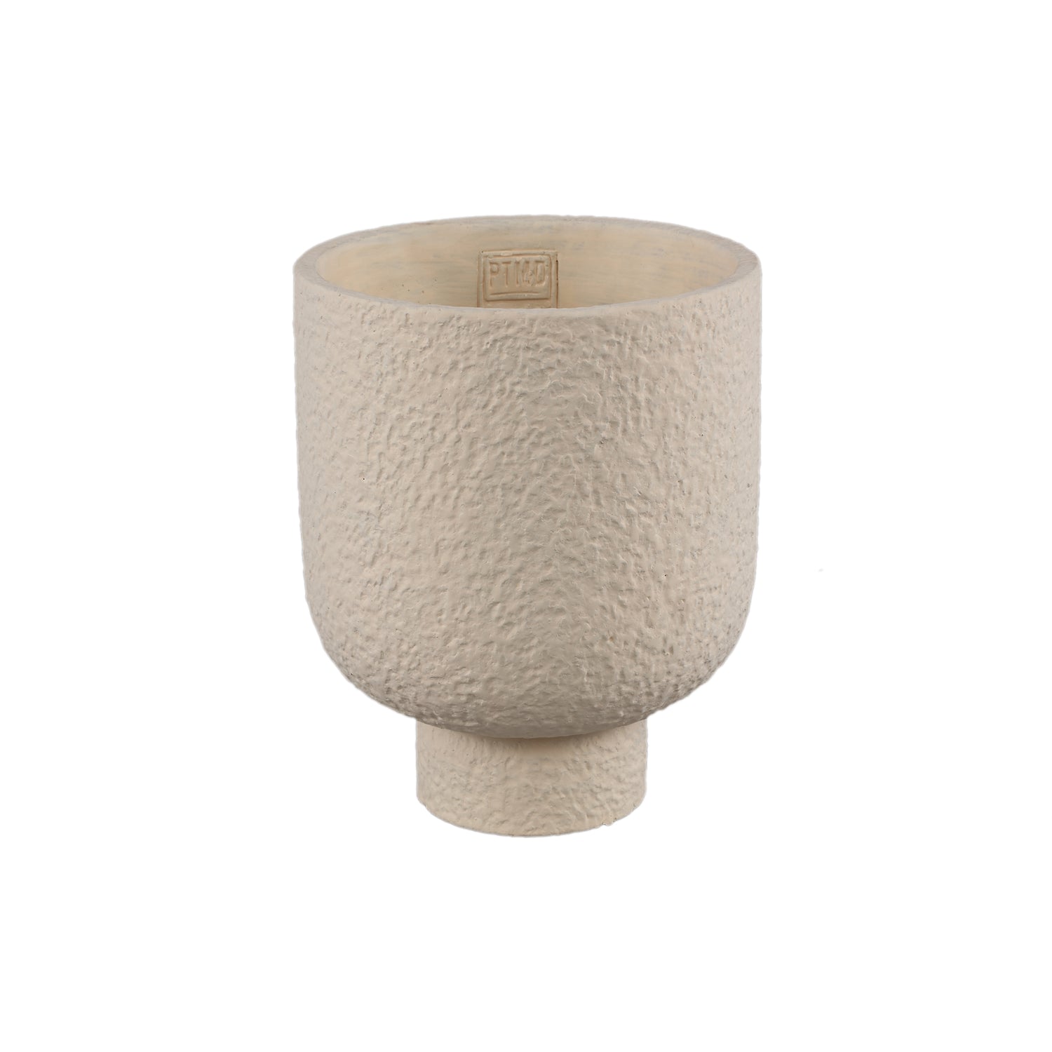 Monder Crème Ronde Cementpot Ruwe Afwerking L - Set van 8 - 8 Sets 21x17x17 cm