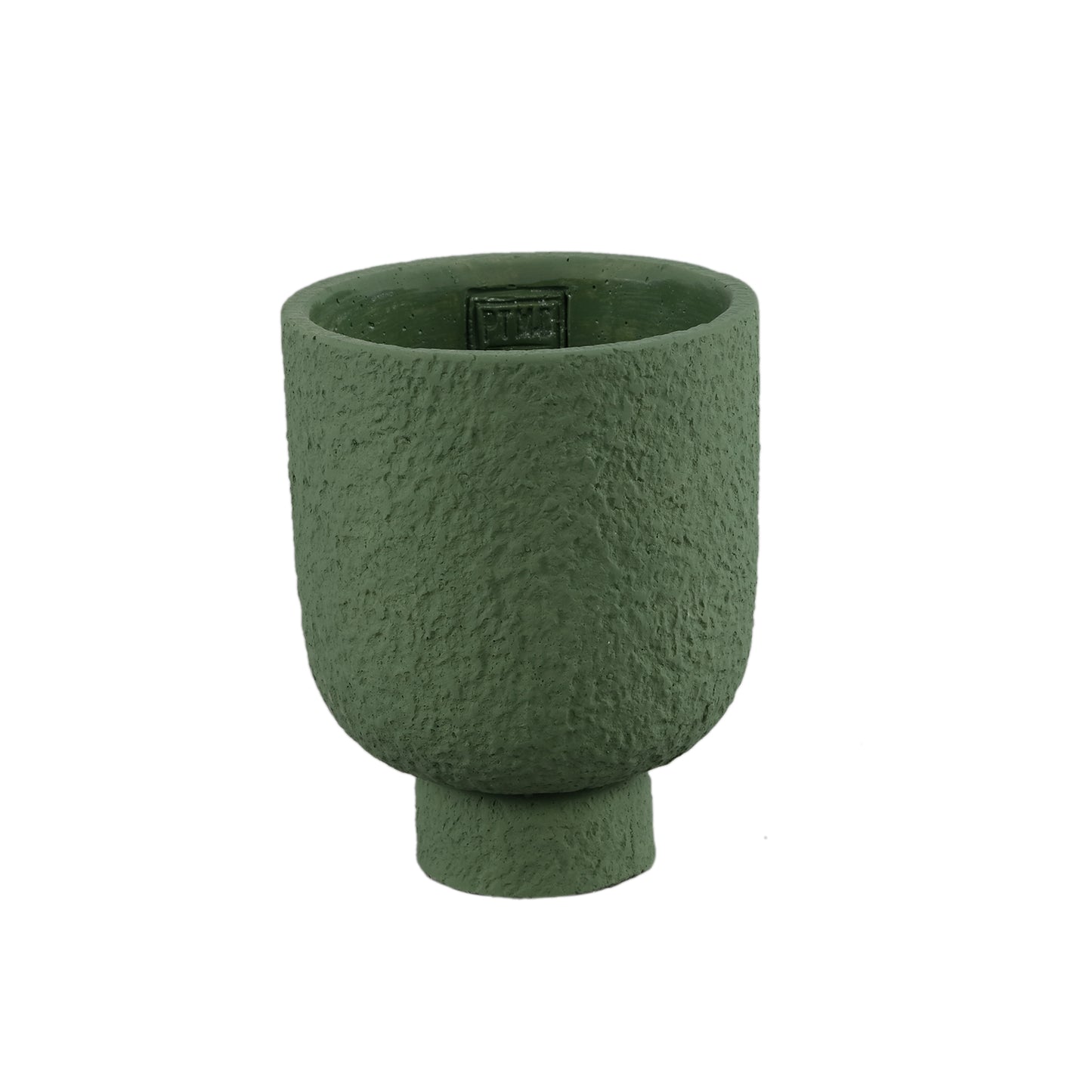 Monder Groen Ronde Cementpot Ruwe Afwerking S - Set van 12 15x12x12 cm