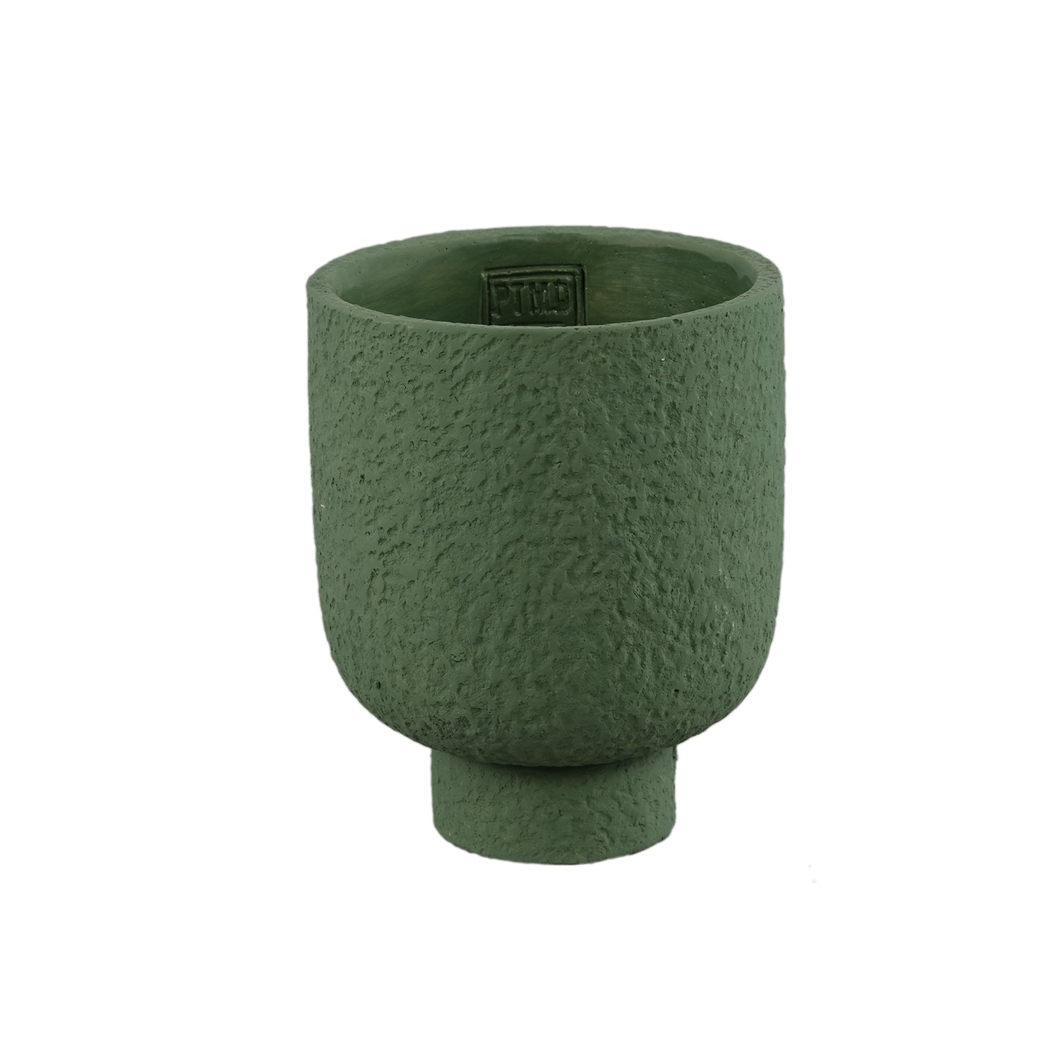 Monder Groen Ronde Cementpot Ruwe Afwerking M - Set van 12 16.5x13x13 cm